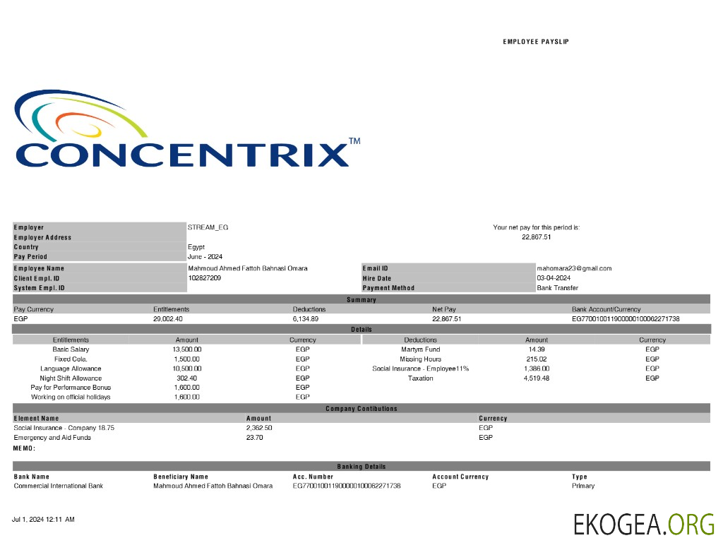 Modèle de fiche de paie Concentrix aux formats Word et PDF.pdf, 1